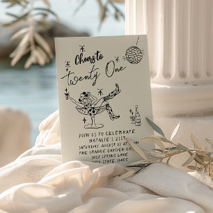 Retro 21e Hand Getrokken Cowgirl Coastal Fun Verja Kaart