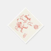 Retro 21e Hand Getrokken Kust Koe Meisje Verjaarda Servet (Hoek)