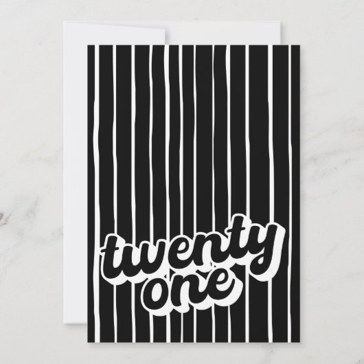 Retro 21e verjaardag uitnodiging | eenentwintig (Achterkant)