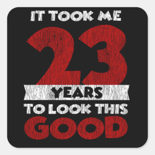 Retro 23 Jaar Oude Grappige 23e Verjaardagscadeau Vierkante Sticker