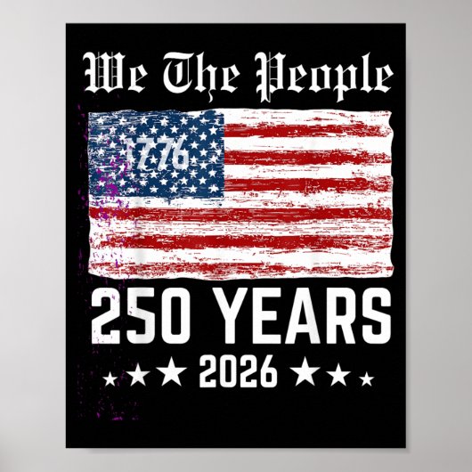 Retro 250 Jaar 1776-2026 250ste verjaardag 4e Poster (Voorkant)