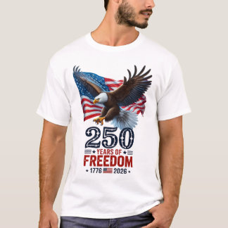 Retro 250 Jaar Vrijheid USA Patriottisch 4 Juli T-shirt