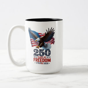 Retro 250 Jaar Vrijheid USA Patriottisch 4 Juli Tweekleurige Koffiemok