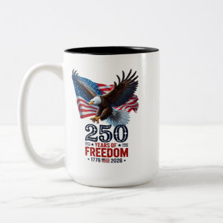 Retro 250 Jaar Vrijheid USA Patriottisch 4 Juli Tweekleurige Koffiemok