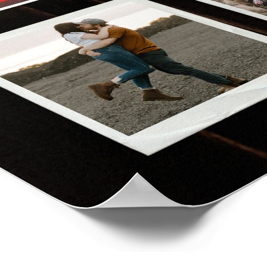 Retro 25e Jubileum Hearts Custom Photo Collage Poster (Hoek)