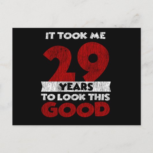 Retro 29 Jaar Oude Grappige 29e Verjaardagscadeau Briefkaart (Voorkant)