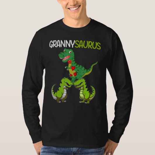 Retro 2 Kinder Grannysaurus dinosaurus T-shirt (Voorkant)