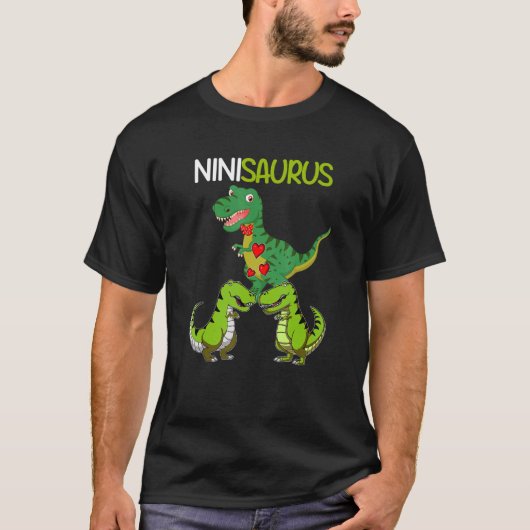  Retro 2 Kinder Ninisaurus dinosaurus T-shirt (Voorkant)