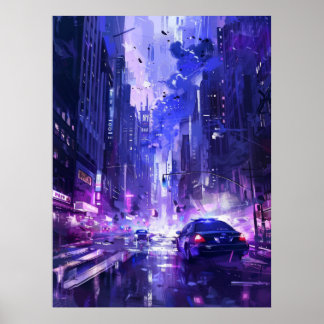 Retro 2D Street Fighter Style Achtergrond Poster