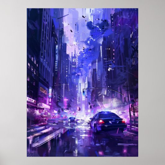 Retro 2D Street Fighter Style Achtergrond Poster (Voorkant)