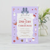 Retro 2e Dag van Kerstmis Vertraagd Kerstfeest Kaart (Staand voorkant)