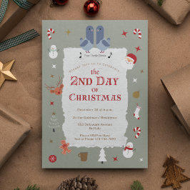 Retro 2e Dag van Kerstmis Vertraagd Kerstfeest Kaart