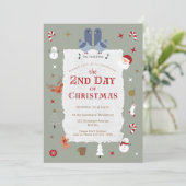 Retro 2e Dag van Kerstmis Vertraagd Kerstfeest Kaart (Staand voorkant)