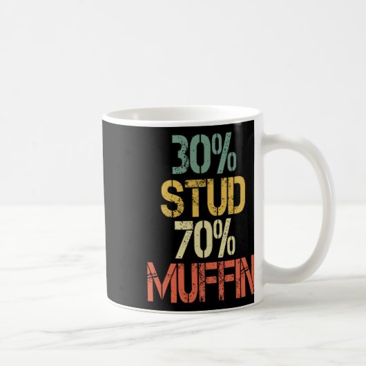 Retro 30 Stud 70 Muffin Sarcasme Papa Bod Figuur Koffiemok (Rechts)