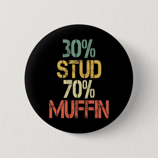 Retro 30 Stud 70 Muffin Sarcasme Papa Bod Figuur Ronde Button 5,7 Cm (Voorkant)