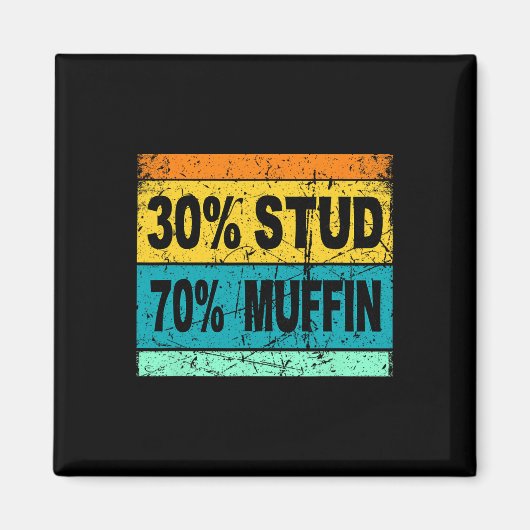 Retro 30 Stud 70 Muffin Shirt Stud Muffin Shirt Va Magneet (Voorkant)
