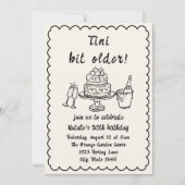 Retro 30e Champagne Cake Foto Verjaardagsfeest Kaart (Voorkant)