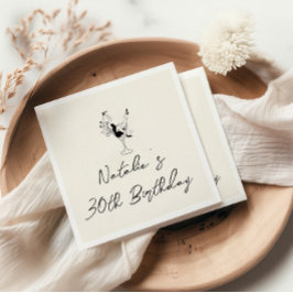 Retro 30e Hand Getrokken Mijlpaal Fun Verjaardag Servet