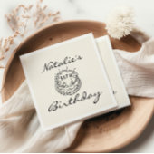 Retro 30e Hand getrokken taart Dertig Leuke Verjaa Servet