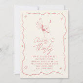 Retro 30e juichen voor 30 roze verjaardagsfeestje kaart (Voorkant)