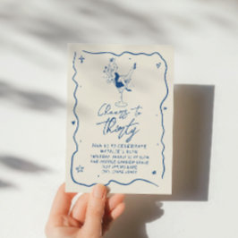 Retro 30e juichen voor 30 verjaardagsfeestje aan d kaart