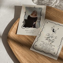 Retro 30e juichen voor dertig foto verjaardagsfees kaart