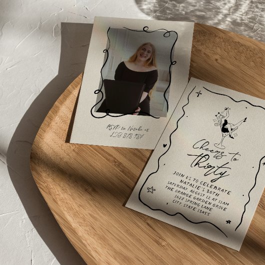 Retro 30e juichen voor dertig foto verjaardagsfees kaart