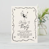 Retro 30e juichen voor dertig foto verjaardagsfees kaart (Staand voorkant)