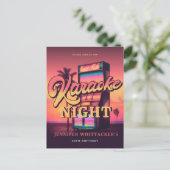 Retro 30e verjaardag Karaoke Party uitnodiging (Staand voorkant)