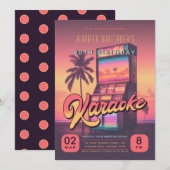 Retro 30e verjaardag Karaoke Party uitnodiging (Voorkant / Achterkant)