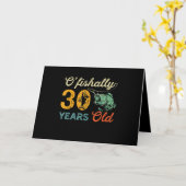 Retro 30e verjaardag visvangst cadeau 30 jaar baar kaart (Gele Bloem)
