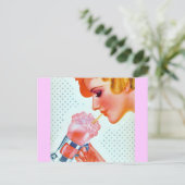 Retro 30's Milkshake Briefkaart (Staand voorkant)