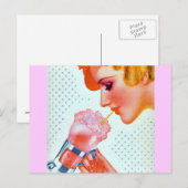 Retro 30's Milkshake Briefkaart (Voorkant / Achterkant)