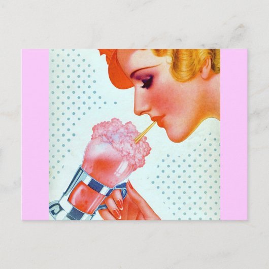 Retro 30's Milkshake Briefkaart (Voorkant)