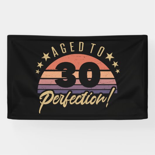 Retro 30th Birthday Humor Spandoek (Horizontaal)