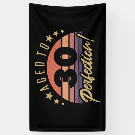 Retro 30th Birthday Humor Spandoek (Verticaal)