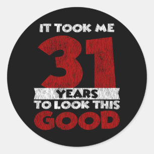 Retro 31 Jaar Oude Grappige 31e Verjaardagscadeau Ronde Sticker