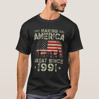 Retro 31St Birthday USA Vlag maakt Amerika groot T-shirt