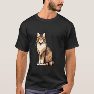 Retro 32-bits spel pixel art Maine Coon kat T-shirt