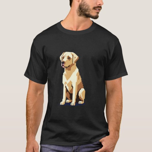 Retro 32-bits Stijl Game Pixel Art Labrador Retrie T-shirt (Voorkant)