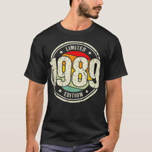 Retro 33 jaar oude Vintage 1989 Limited Edition 33 T-shirt