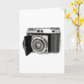 Retro 35mm Film Camera Fotograaf Kunsttekening Kaart (Gele Bloem)