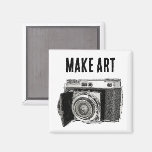 Retro 35mm Film Camera Fotograaf Kunsttekening Magneet