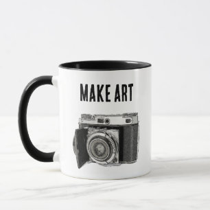Retro 35mm Film Camera Fotograaf Kunsttekening Mok