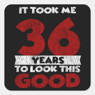 Retro 36 Jaar Oude Grappige 36e Verjaardagscadeau Vierkante Sticker