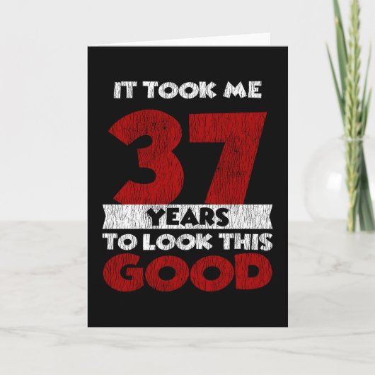 Retro 37 Jaar Oude Grappige 37e Verjaardagscadeau Kaart (Voorkant)