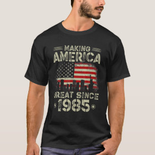 Retro 37th Birthday USA Vlag maakt Amerika groot T-shirt