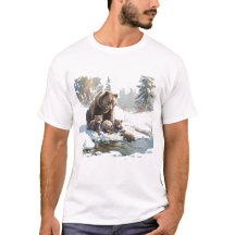 Retro 399 Grizzly Beren Wilderness Scene