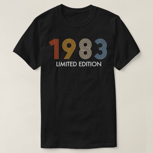 Retro 39 jaar  1983 Limited Edition 39th B T-shirt (Design voorkant)