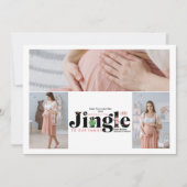 Retro 3 foto Baby zwangerschapsaankondiging Feestdagenkaart (Voorkant)